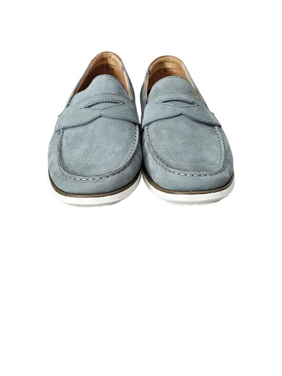 Florsheim Mens Atlantic Moc Toe Nubuck Leather Penny Loafer Slip On Shoe Gray 10 main image 4